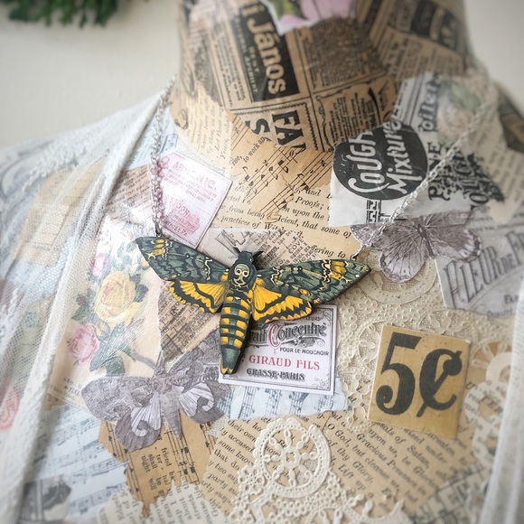 Death Moth Necklace - Picture 5 of 6
